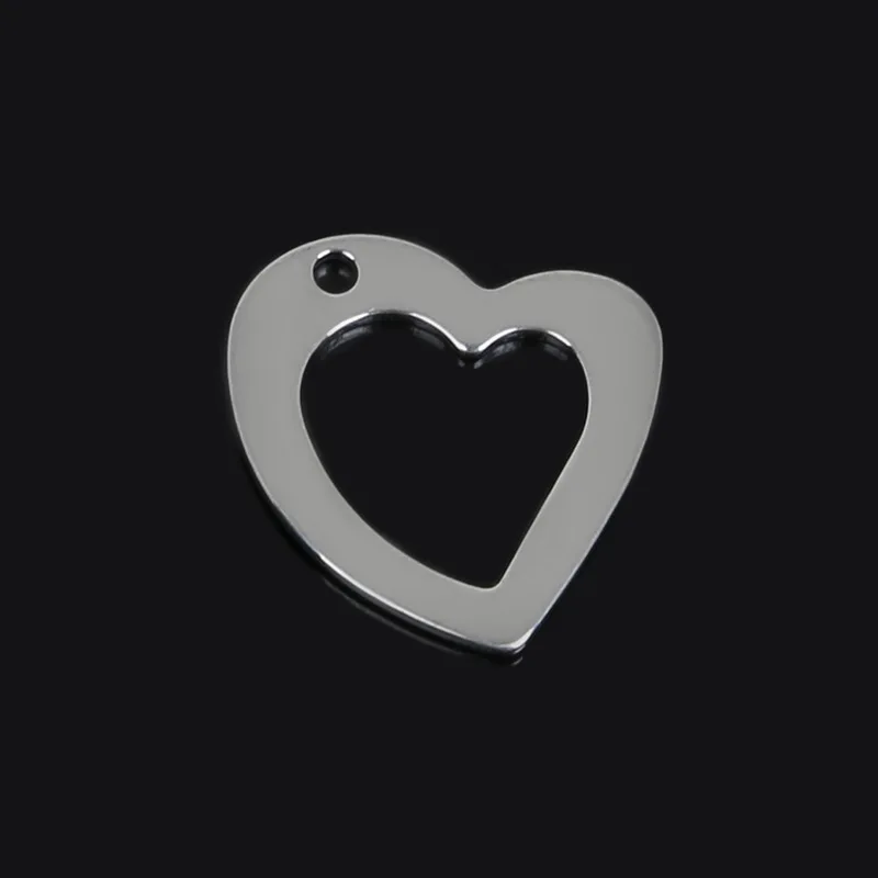Beadia, 50 шт в наборе, круглые и в форме сердца микс Размеры Нержавеющая сталь шармы Подвески "сделай сам" выводы для Цепочки и ожерелья браслет ювелирных изделий