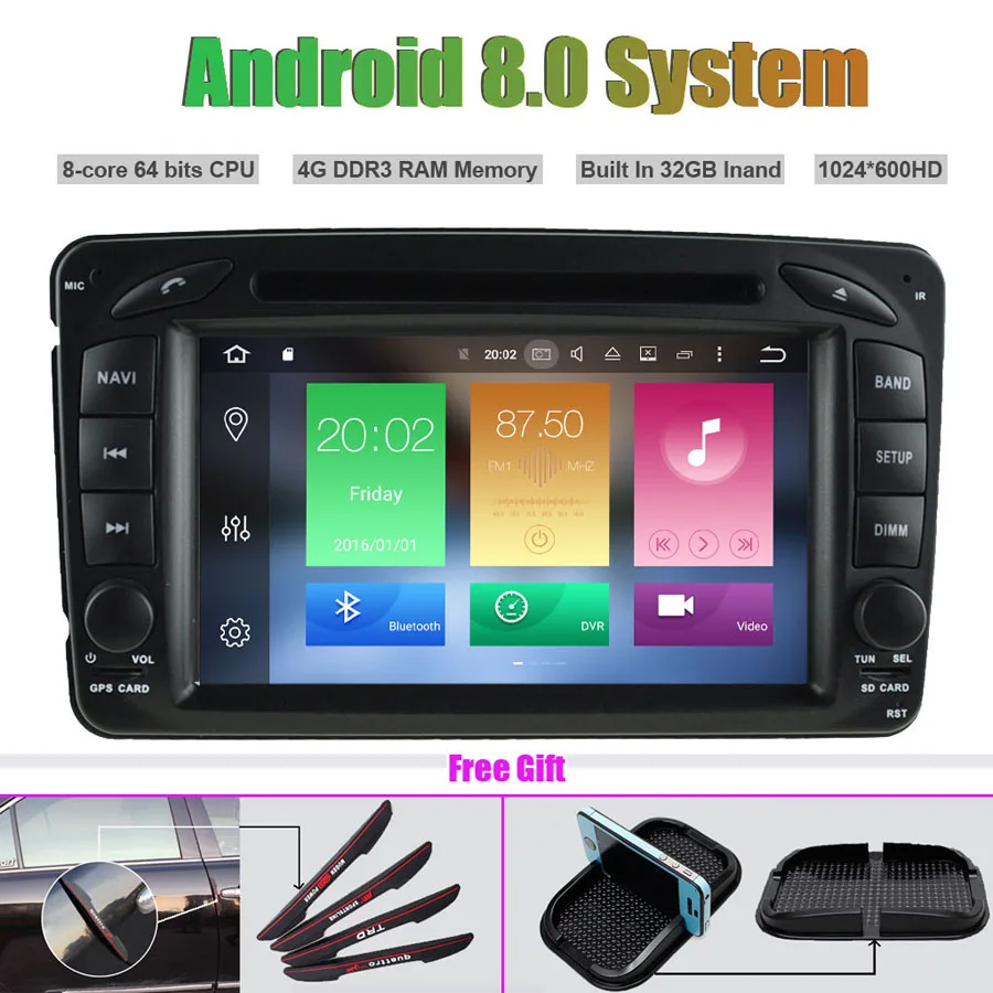 Perfect Octa-Core Android 8.0 CAR DVD Player for MERCEDES BENZ C CLASS W203 CLK W209 M W163 W639 0