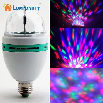 

Lumiparty E27 RGB LED Lamp 3W Colorful Magic Bulbs AC 85-265V 110V 220V Auto Rotating Stage Light DJ Disco Club Party PUB LED