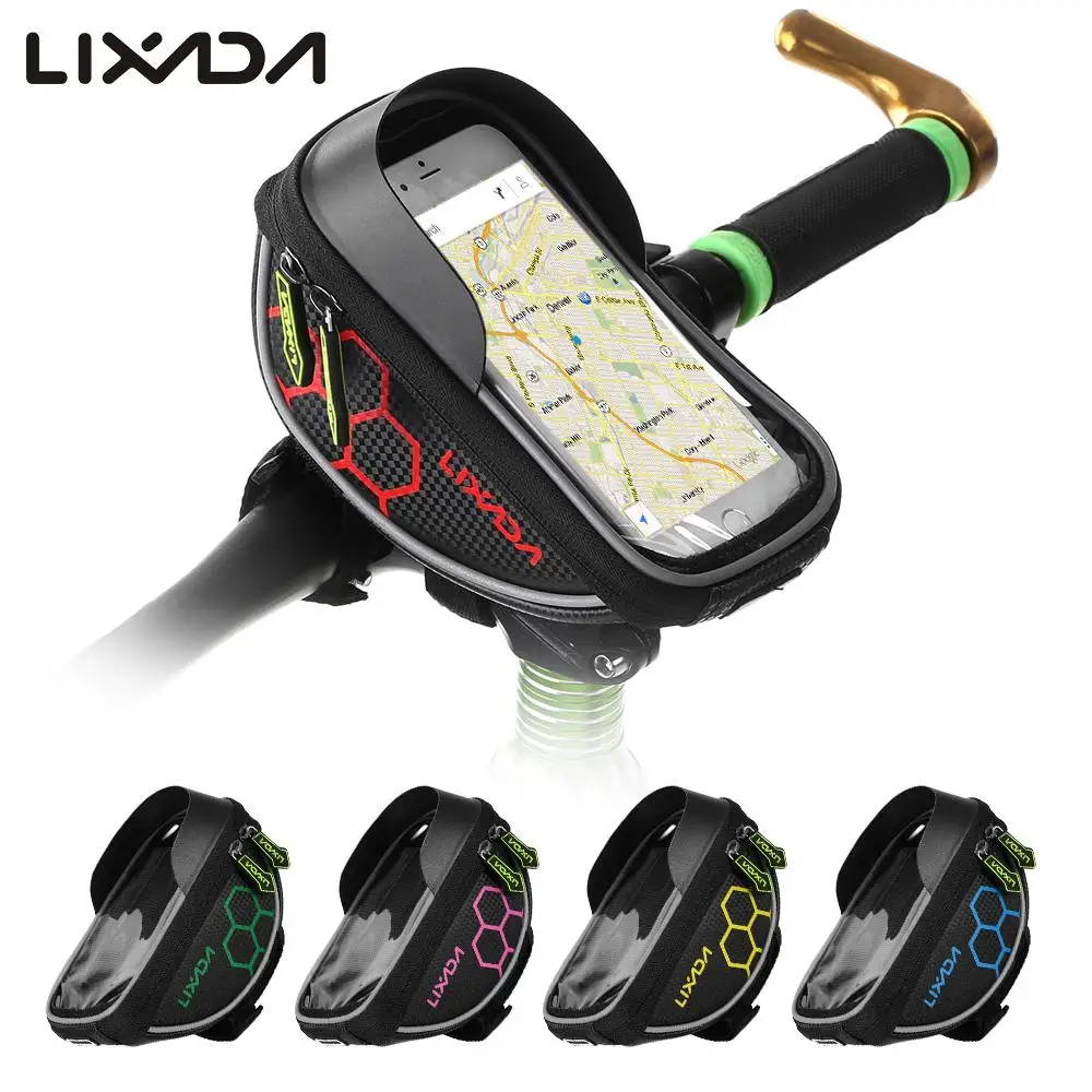 Cheap Lixada Bicycle Bag Cycling Bike Frame Phone Bag Pannier Smartphone & GPS Touch Screen Case Bicycle Accessories For 6 Inch Phone 20