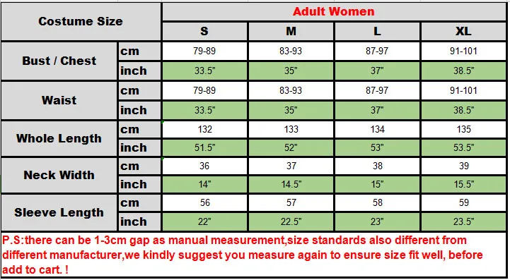 skeleton size chart