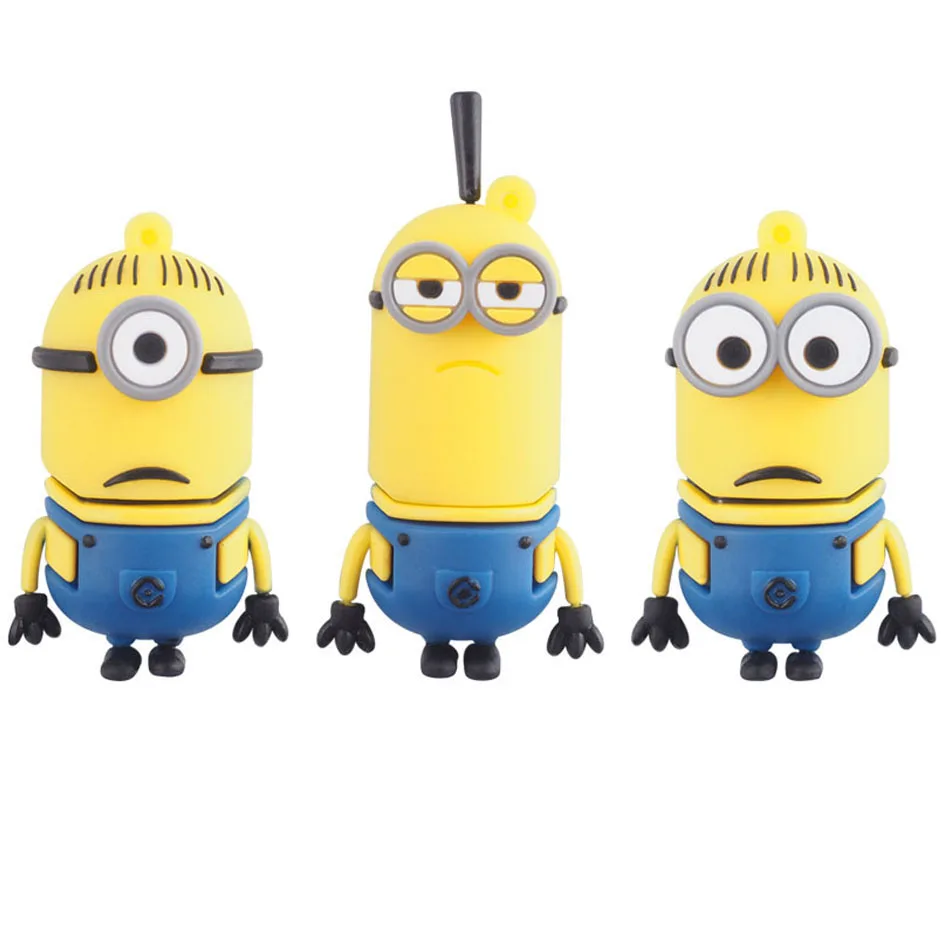 Реальная емкость мультфильм Миньоны семья USB флеш-накопитель 8 ГБ 16 ГБ 32 ГБ 64 Гб 128 ГБ Dave Kevin Memory Stick флешка, подарок