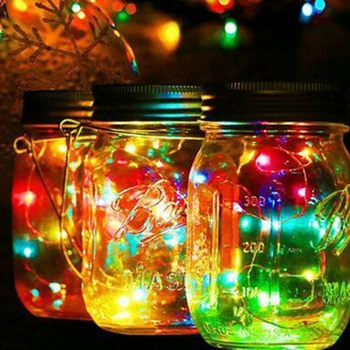 

10LEDs Solar Fairy String Light Box Jar Lid Garden Deck Party Decor Night Lights TSH Shop