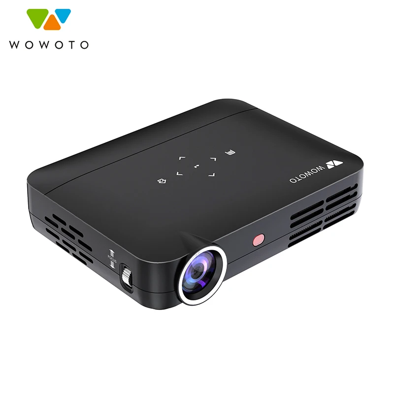 WOWOTO  mini Projector Hight Bright 3600 Android Wi-Fi Bluetooth Cost-effective 350ANSI LED Portable HD for Home 3D Cinema H8