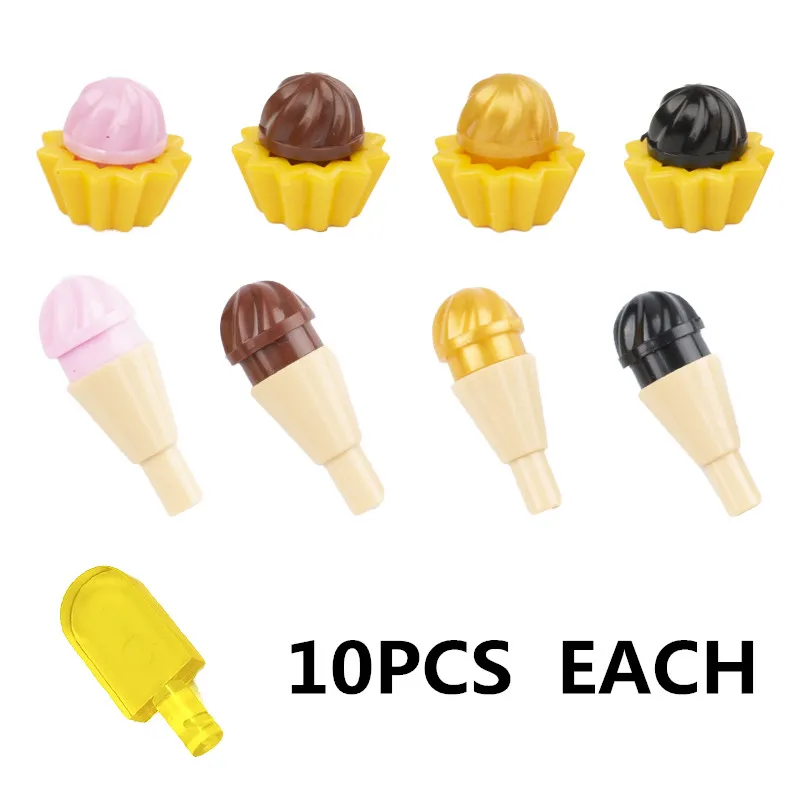 

Building Blocks Dinner Food Friends Party Ice Cream Cake Freeze Friends Figure City Accessories Compatible Bricks DIY Toys D023