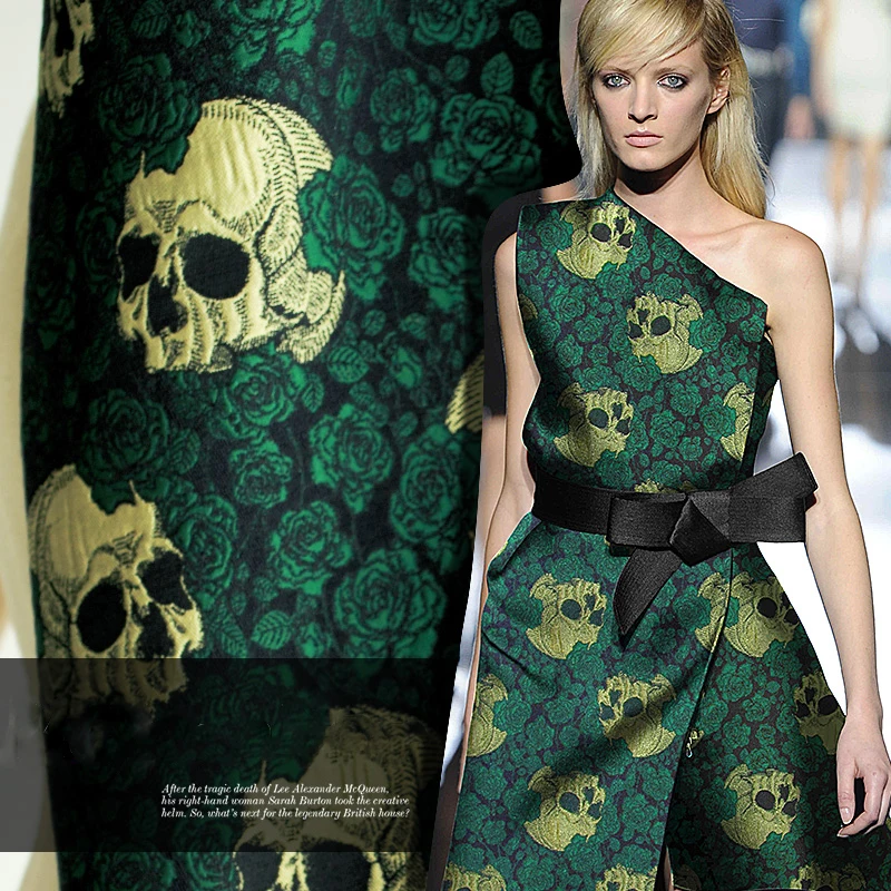 Victor rose двойной стерео жаккард парча Скелет модная ткань плотная секция