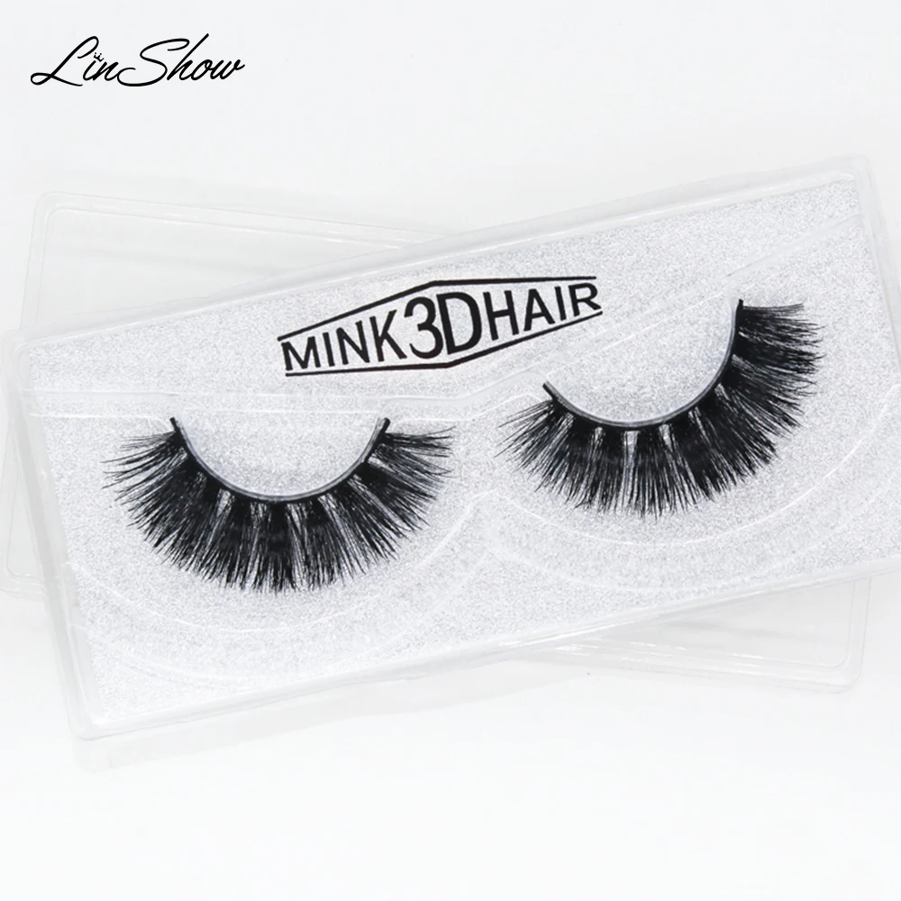 

LinShow 1 Pair 3D Mink Eyelashes Natural Long Thick False Lashes Hand Made Full Strip Mink Eyelash Makeup Tools Wholesale