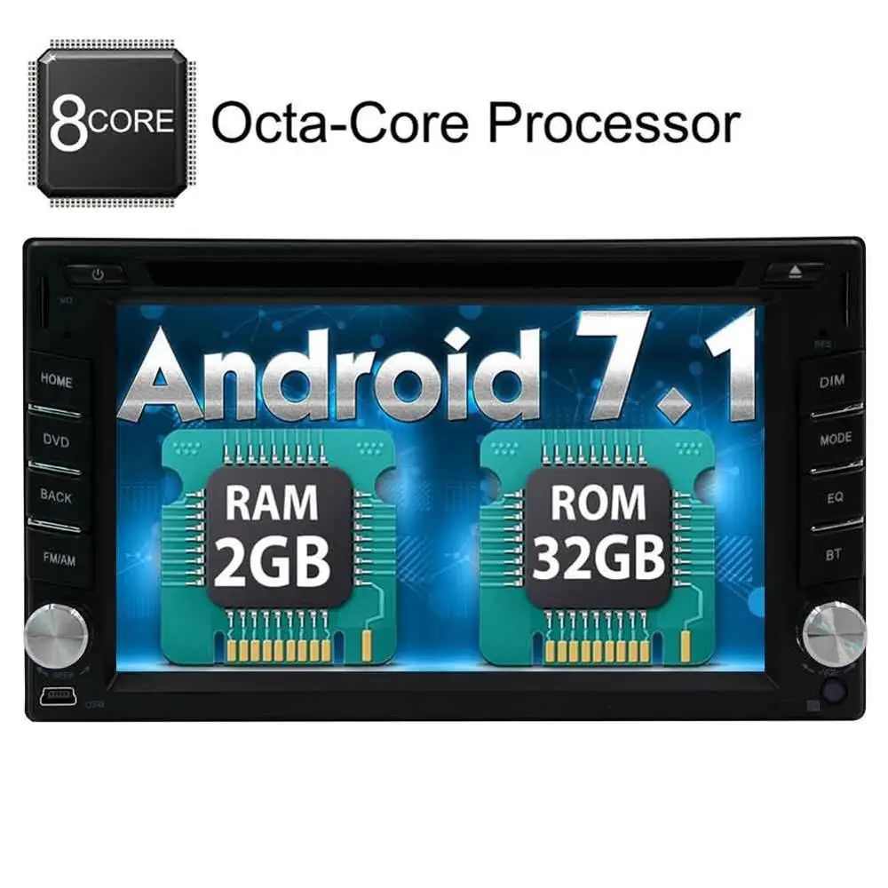 Android 7.1 Octa Core 2Din Car Stereo Radio with Bluetooth GPS