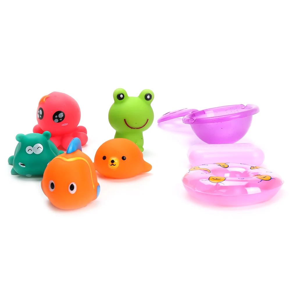 9 pieces/set Plastic Bathtub Baby Bath Toy Set Classic Baby Toys for