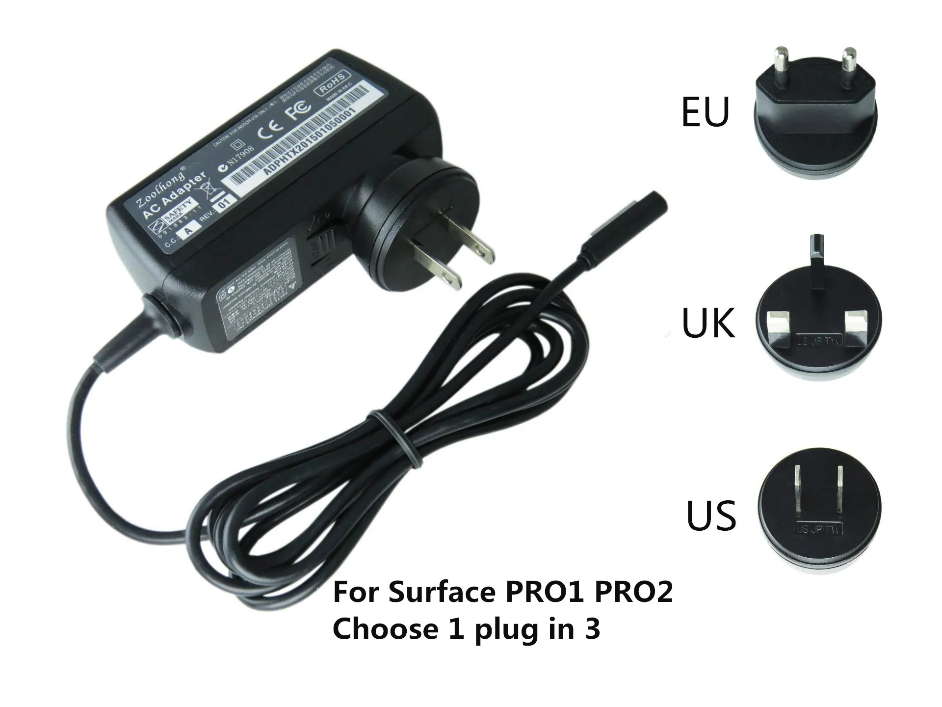 

45W laptop AC power adapter charger for Microsoft Surface PRO1 PRO2 Pro 1 Pro 2 Tablet US/EU/UK Plug 12V 3.6A