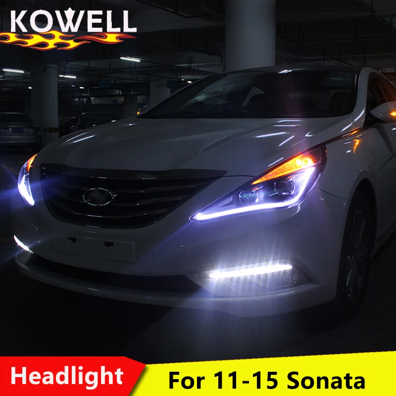 KOWELL Car Styling for Hyundai Sonata Headlights 2011 2014 Sonata 8 LED