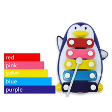 Детские игрушки мультфильм Пингвин ксилофон ручная, ударная ксилофон музыкальная игрушка для детей интеллект развивающие игрушки