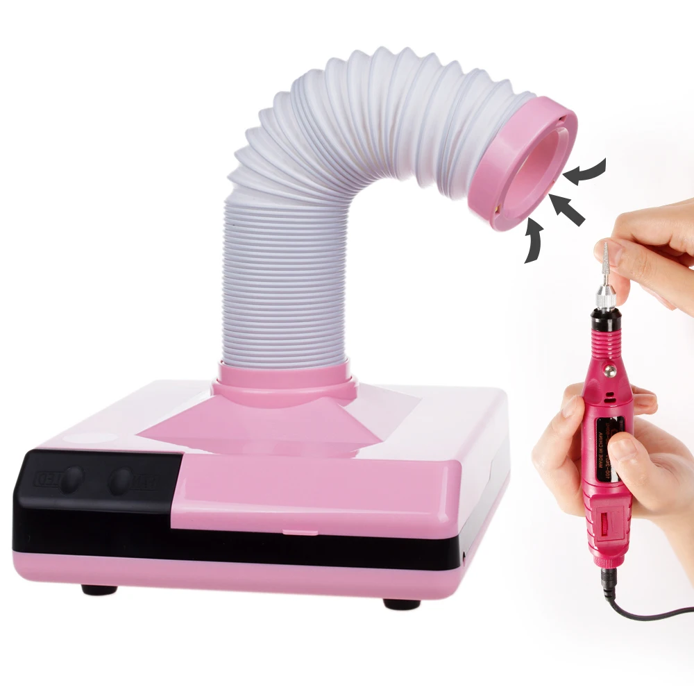 

60W Manicure Vacuum Cleaner Powerful Nail Fan For Nail Design Tool 3 LEDs For Lighting Nails Dust Collector For Manicure