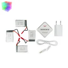 H11D 3.7 v Lipo batterie 1000 mah JST 4 pcs et blanc chargeur plug pour JJRC H11C HQ898 rc Quadcopter drone Partie gros