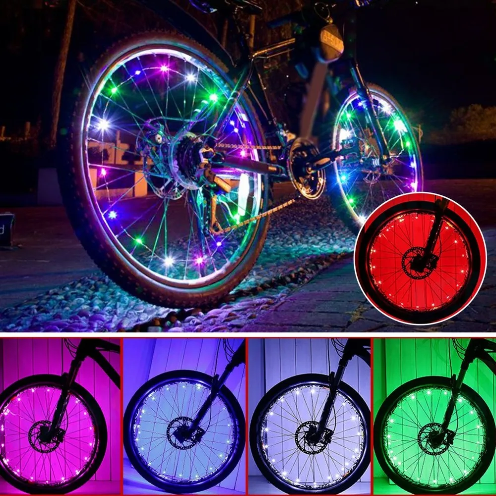 

20 LED Bike String Light Waterproof Bicycle Cycling Rim Lights LED Wheel Spoke Light 2.2m Night String Strip Lamp Hot