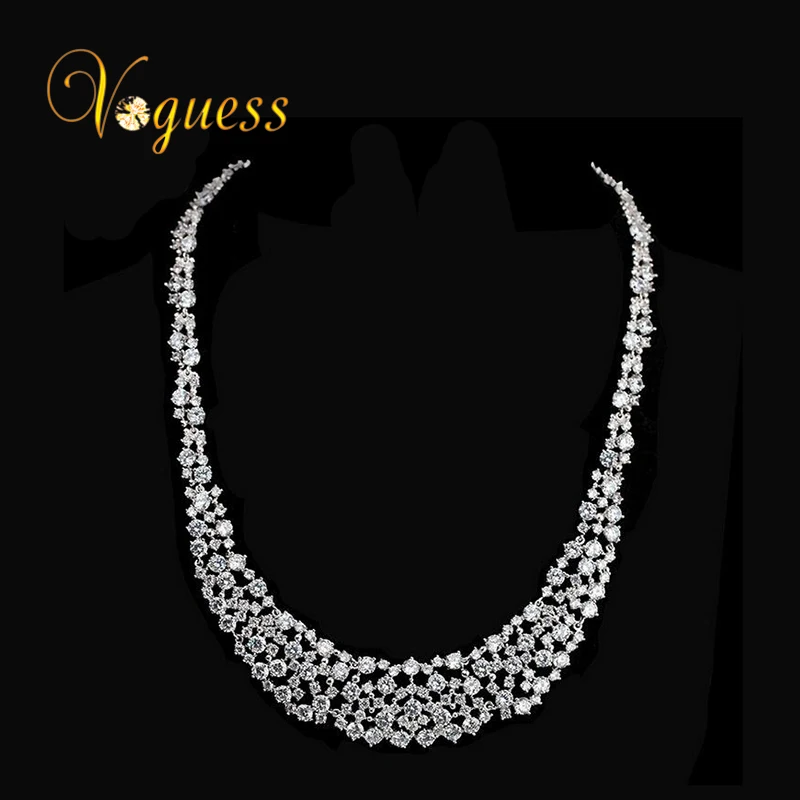 

VOGUESS New AAA+ Cubic Zirconia Wedding Necklace Luxury Crystal Bridal Wedding Jewelry For Bridesmaids