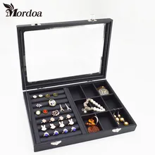 Moda Negro Exhibición de La Joyería Organizador Ataúd Joyas Pulseras Anillo Colgante de Collar de Caja de Caja de Joyas Caja de Regalo Caja De Joyería