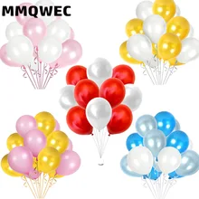 Mmqwec 30 шт. свадебные золотые воздушные шары 10/12 дюймовое синих латексных шаров для Обручение happy День рождения украшения дети globos