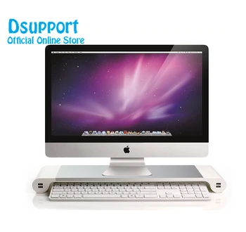 

Free shipping Aluminum Alloy Monitor Stand Space Bar Non-slip Computer Laptop Monitor Dock Stand Riser with 4 USB Ports