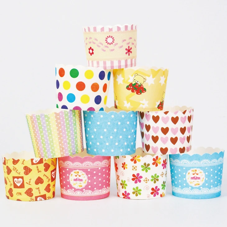 

50Pcs Colorful Paper Cakes Box Cups Tray Cupcake Paper Muffin Cake Mold Tools Bakeware Patisserie Kitchen Baking Accessories New