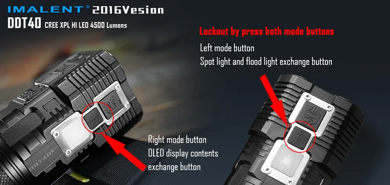 IMALENT DDT40 L2 OLED Intelligence Touch Searchlight 4500 Lumens Flashlight (8)