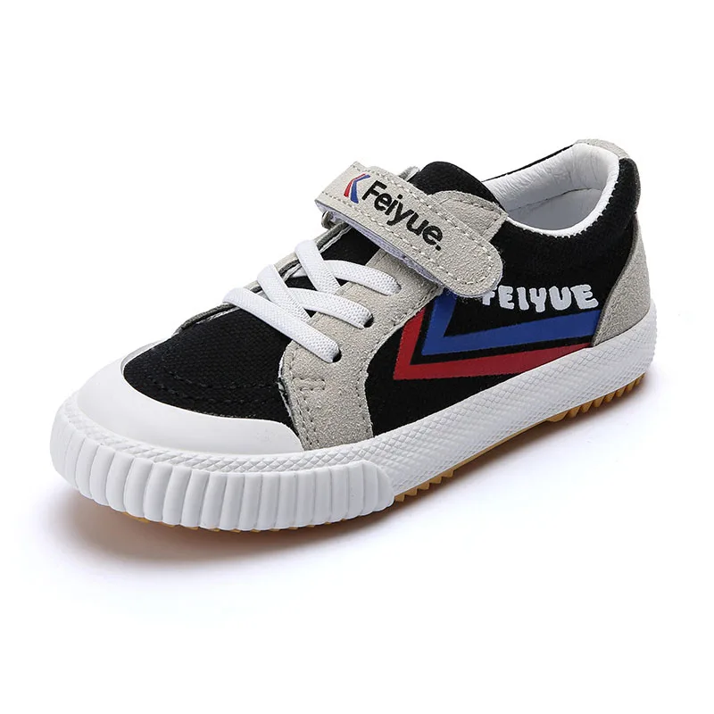 USHINE/EU23-36; брендовые черные парусиновые кроссовки для фитнеса и скейтбординга; кроссовки для бега; белые кроссовки для мальчиков и девочек - Цвет: black