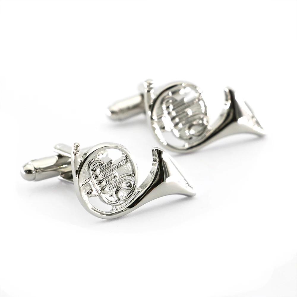 

Men's Music Tuba Cuff Links Copper Material Silver Color