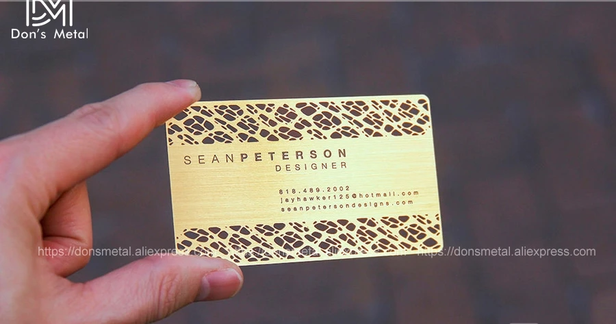 Gold brushed metal membership card plating brushed stainless steel card custom stainless steel business card 