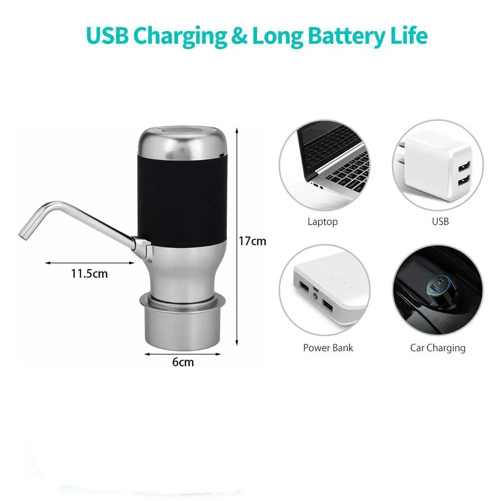 Wireless Electric Automatic Water Bottle Pump USB Charging Portable Electric Water Dispenser Rechargeable Drinking Water Bottle