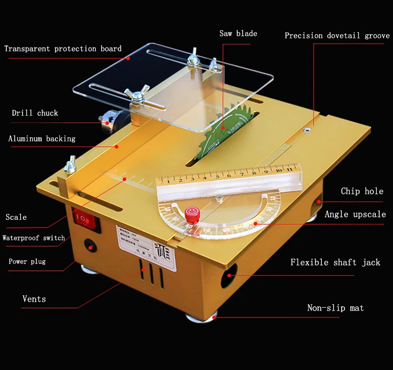 Многофункциональная прецизионная мини-Настольная пила ручная деревообрабатывающая скамья пила DIY Модель пила оборудование для режущей пилы машина