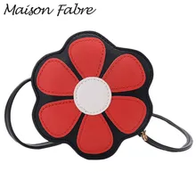 Кожаная сумка для девочек, сумки через плечо с милым цветочным принтом, модные детские простые сумки, детские кошельки и сумки