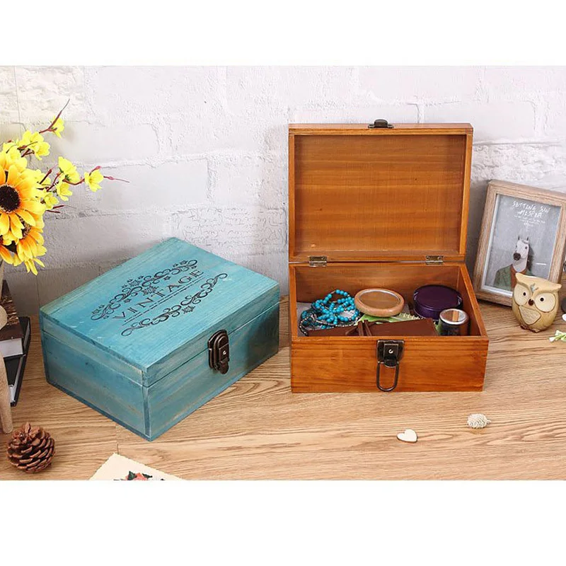 

Wooden Tea Storage Box For Table Sundries Jewelry Container Makeup Storage Boxes Home Desktop Cosmetic Jewelery Wood Organizer