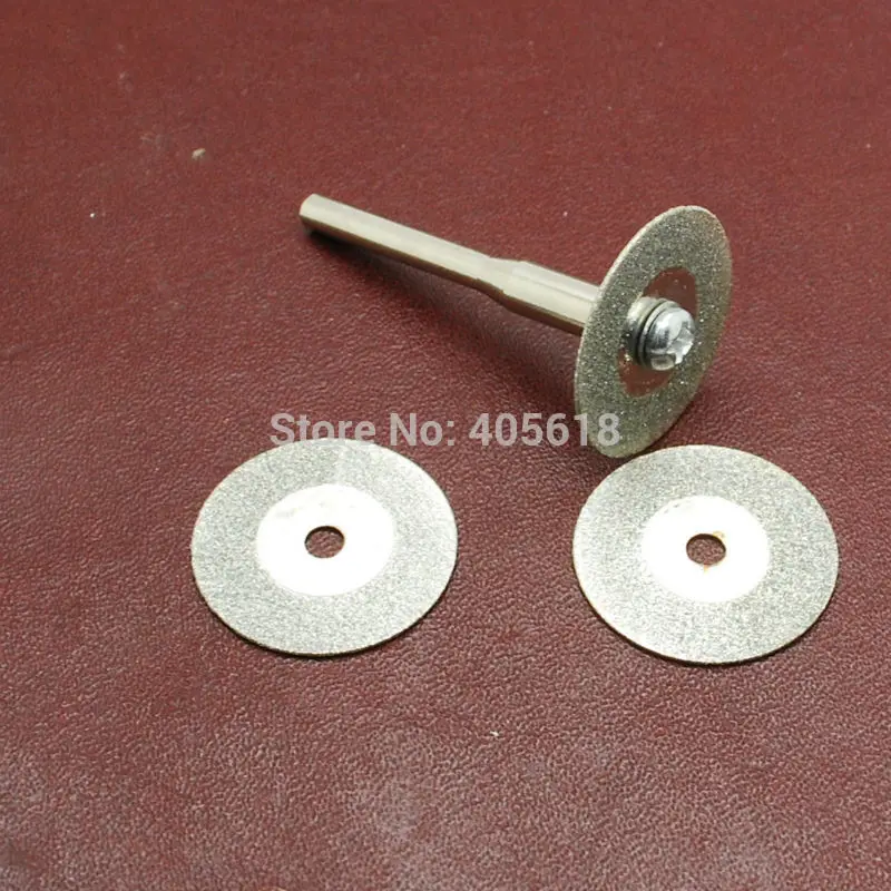 

10pcs discs and 2 arbour 20mm Mini stone jade glass Diamond Cutting Discs Dremel sheet Tools Jewelry free shipipng