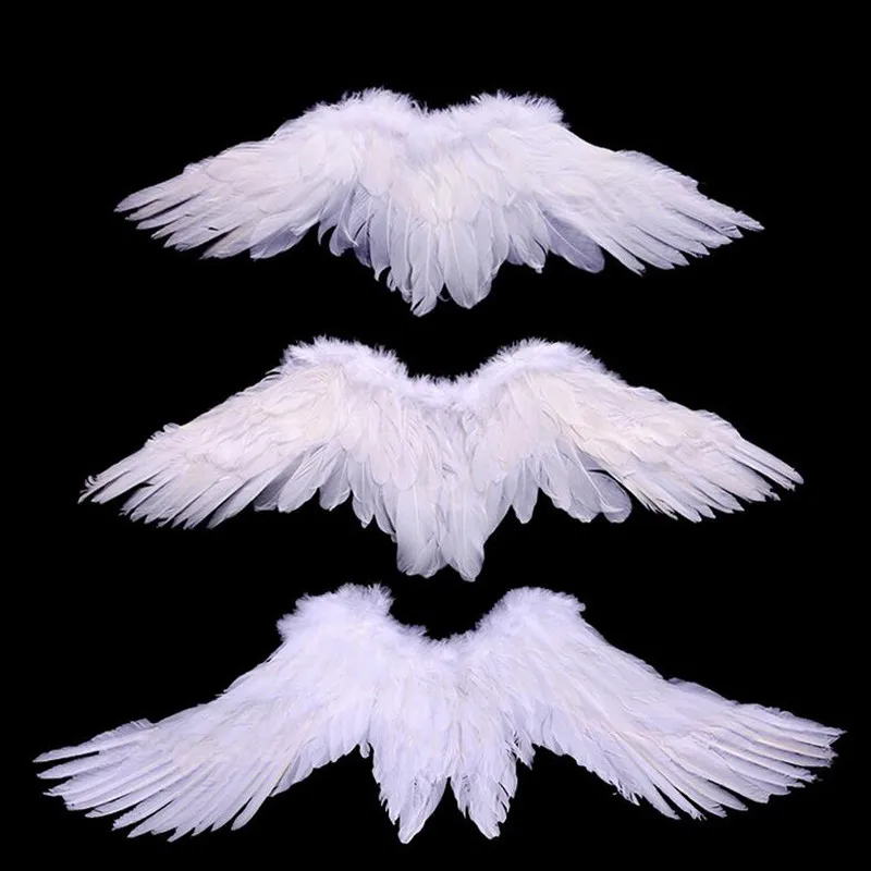 Black White Feather Angel Wing Child Adult Cosplay Show Costume Prop Wedding Party Halloween Christmas Navidad Decorations