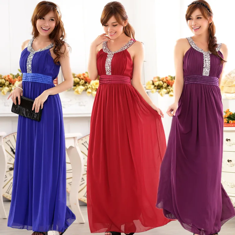 Женское длинное шифоновое платье с блестками большие размеры L ~ 3XL|vestidos f|dress gownlarge