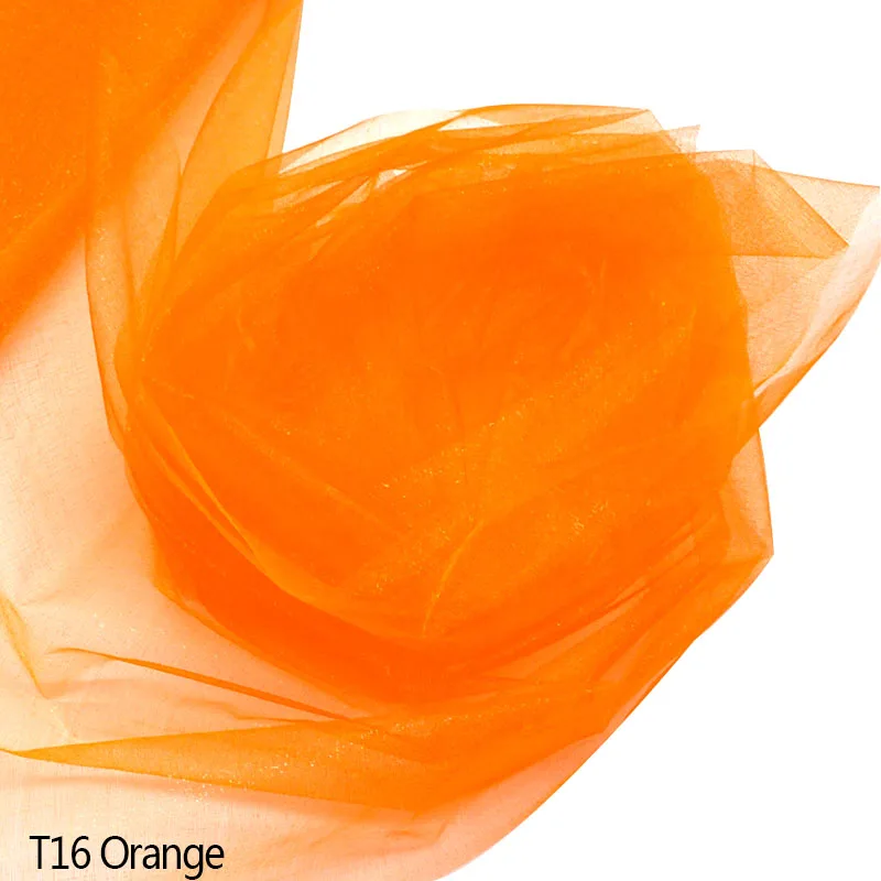 48cmx5m voile Yarn Crystal Tulle Roll Sheer Organza Gauze Element for DIY Birthday Wedding Party Arch Tulle Fabric Decoration - Цвет: Orange