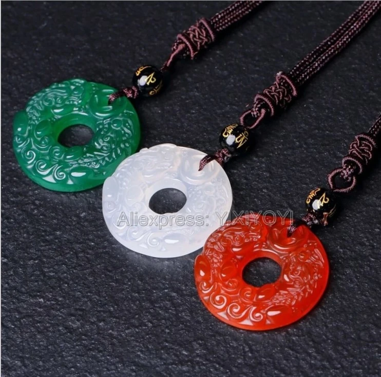 Beautiful Chinese Natural Green Red White Agate Jade Carved Double Pixiu Buckle Lucky Pendant Rope Necklace Fine Jewelry huismerk kopen in de aanbieding Beautiful Chinese Natural Green Red White Agate Jade Carved Double Pixiu Buckle Lucky Pendant Rope Necklace Fine Jewelry huismerk kopen in de aanbieding