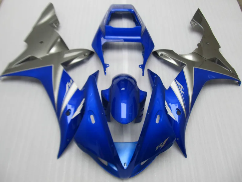 

Motorcycle Fairing Kit for YAMAHA YZFR1 02 03 YZF R1 2002 2003 YZFR1000 yzfr1 02 03 ABS Blue grey Fairings set+7gifts YD10