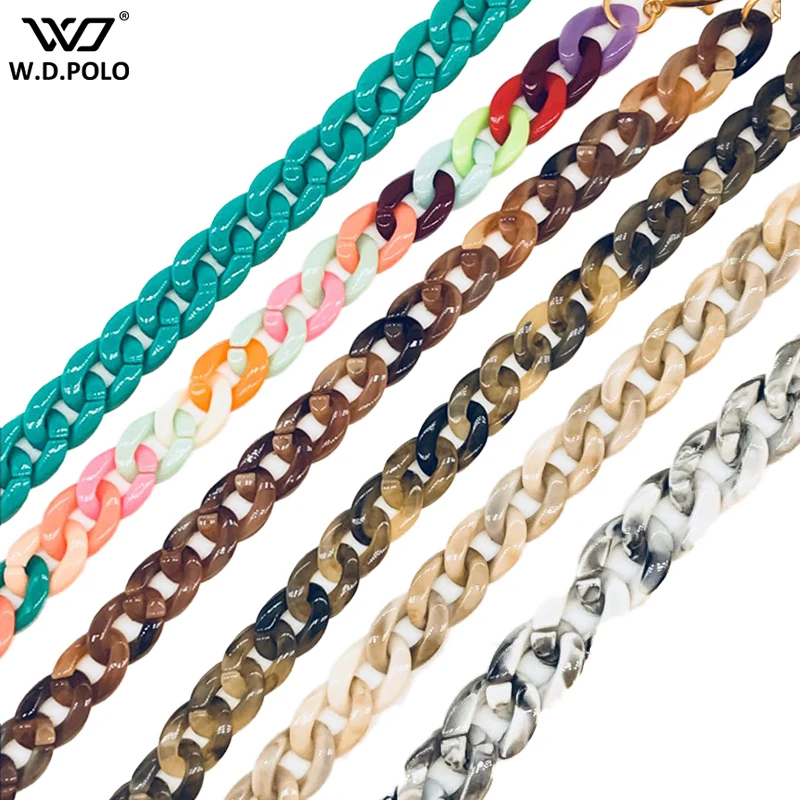 

WDPOLO Hot Acrylice Design Short Bag Strap Fashion Bag Charms Lady Shoulder Bags Belts Girls Handbag Decorations C541