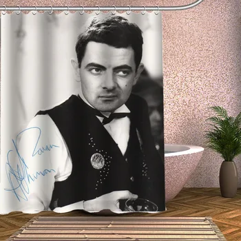 

Rowan Atkinson Shower Curtain Eco-friendly Modern Fabric polyester Custom Bath Curtains Home Decor