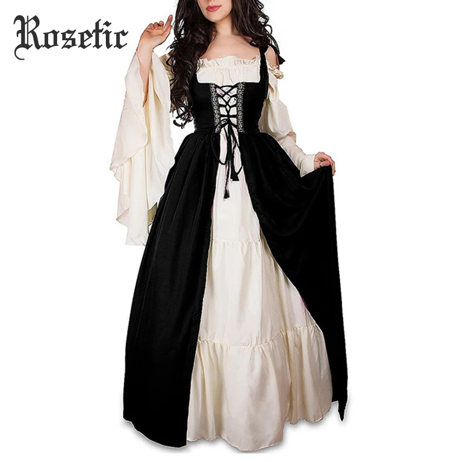 Goede Rosetic Vrouwen Jurk Vestidos Verano 2018 Bandage Corset Middeleeuwse Renaissance Vintage Jurken Vierkante Kraag Party Club Wear 2018