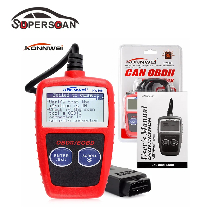 Original KW806 Car Code Reader OBD2 Automotive Diagnostic Tool for