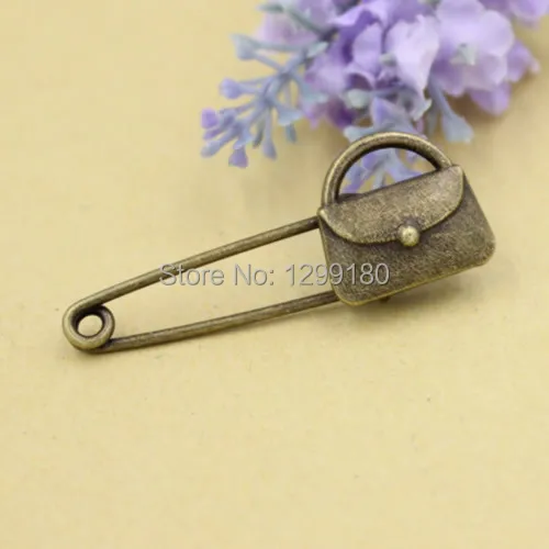 10pcs/lot Alloy Antique Bronze Vintage Handbag Brooch Safety Pins For