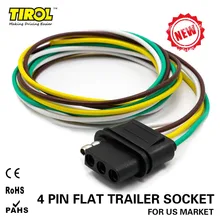 TIROL 4-Way плоский прицеп провода жгут удлинитель разъем с 36 дюймов Длина кабеля концевой разъем T24511a