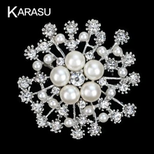 Fashion Wedding Brooches Pins Luxury Imitation Pearl Alloy Flower Brooch Pins For Women Brooches Jewelry Accessories Gifts