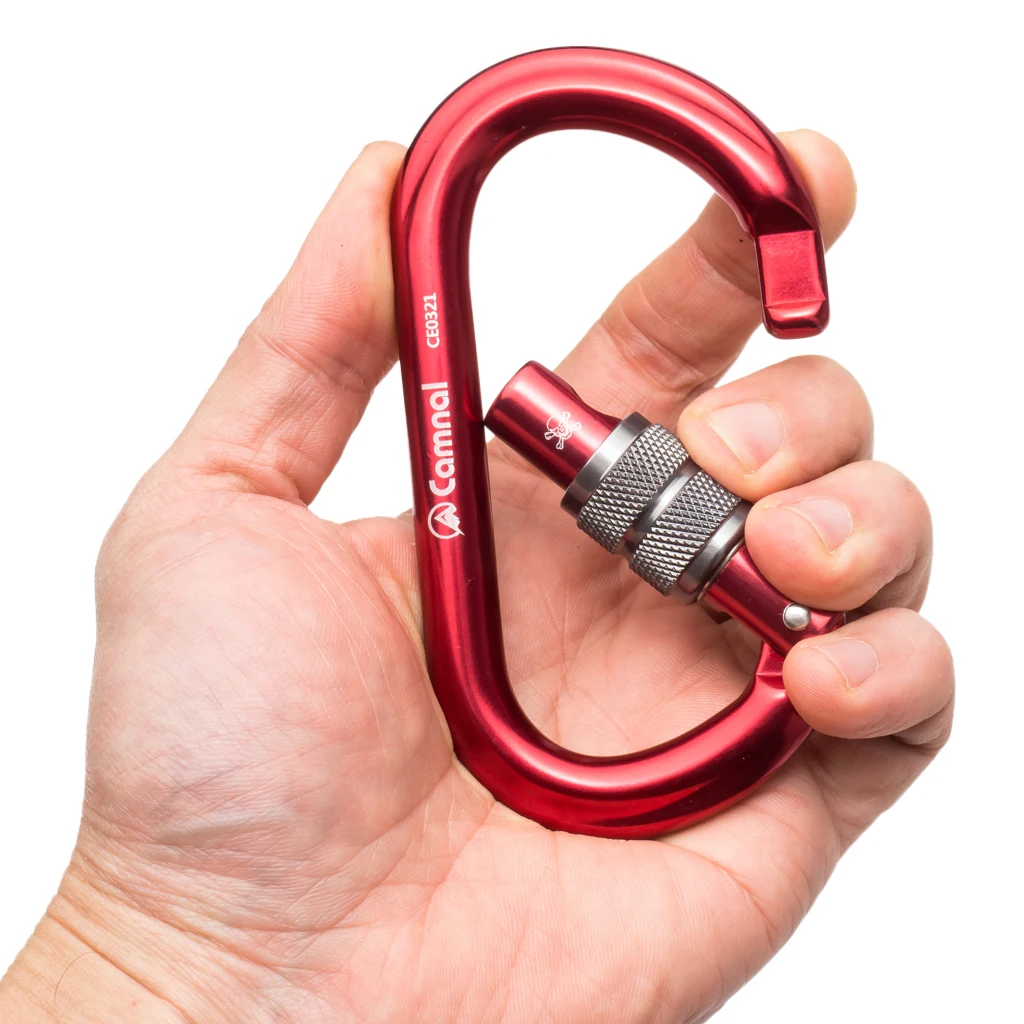 Perfeclan Rock Screw Gate Auto Locking Carabiner Climbing Safety D Type Hook Aluminum Auto Lock Screwgate D Carabiner