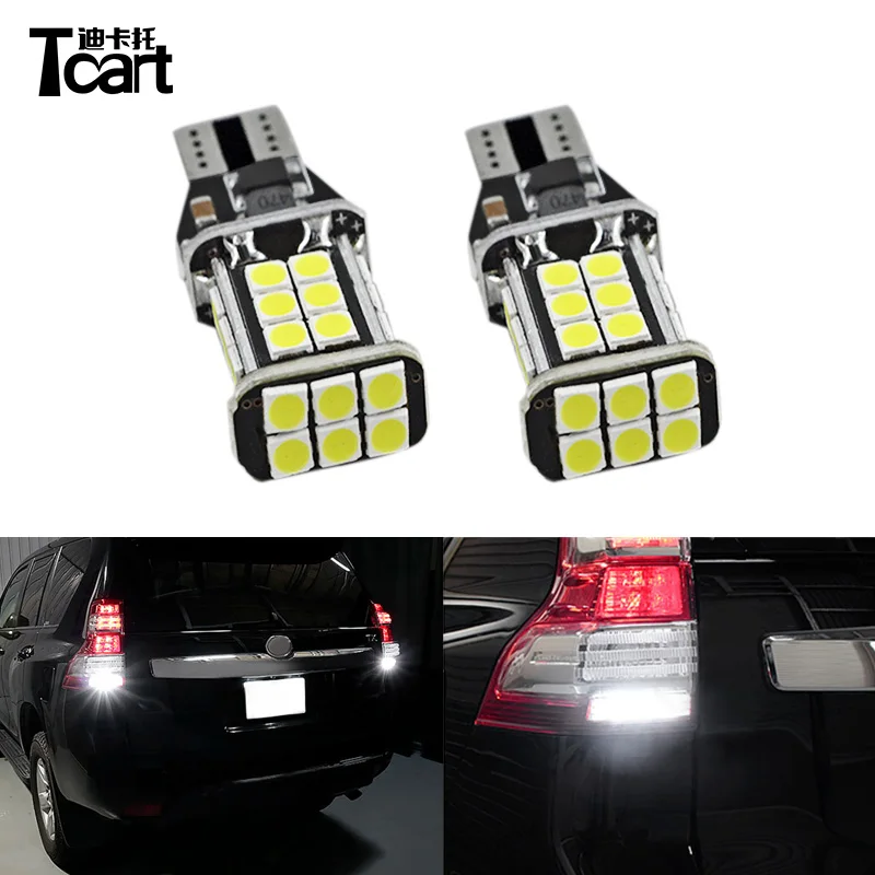 Tcart Автомобильный светодиодный Реверсивные лампы Canbus T15 3030 24smd задний светильник