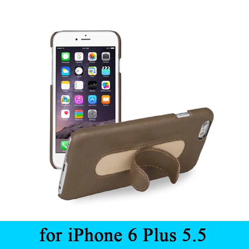 

for Apple iPhone 6 Plus 6plus 5.5" Skin Fashion 100% Cowhide Genuine Leather Stand Case Cover for iPhone 6s Plus with Holder