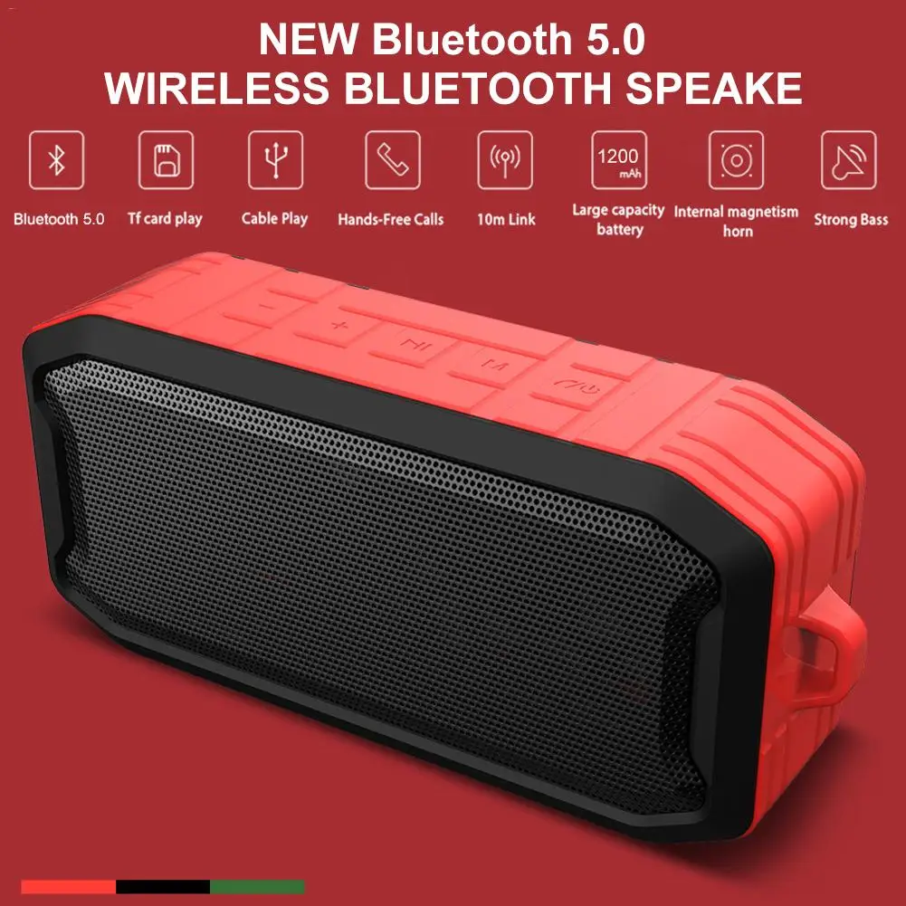 Bluetooth 5 0 беспроводной стерео динамик сабвуфер IPX7 Водонепроницаемая уличная