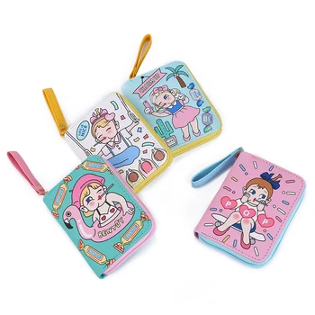 

Print Short Wallets For Women Bentoy Student Zipper Coin Purse Girl Cartoon Bank Card Holder Chidren Square Mini Wallet